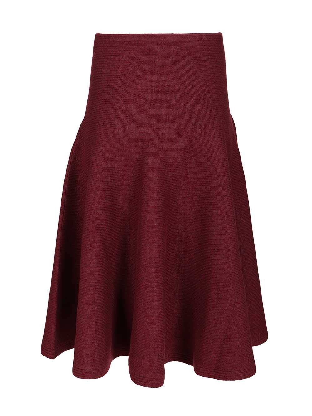 AlaÏA Flared Cashmere Skirt Knitwear - Bordeaux | 324b683a9191f232198925c0ce6e320ec8c3cfaf