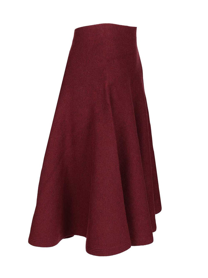 AlaÏA Flared Cashmere Skirt Knitwear - Bordeaux | e02cbb299ee9863c57228d1fee082b1344453d9f