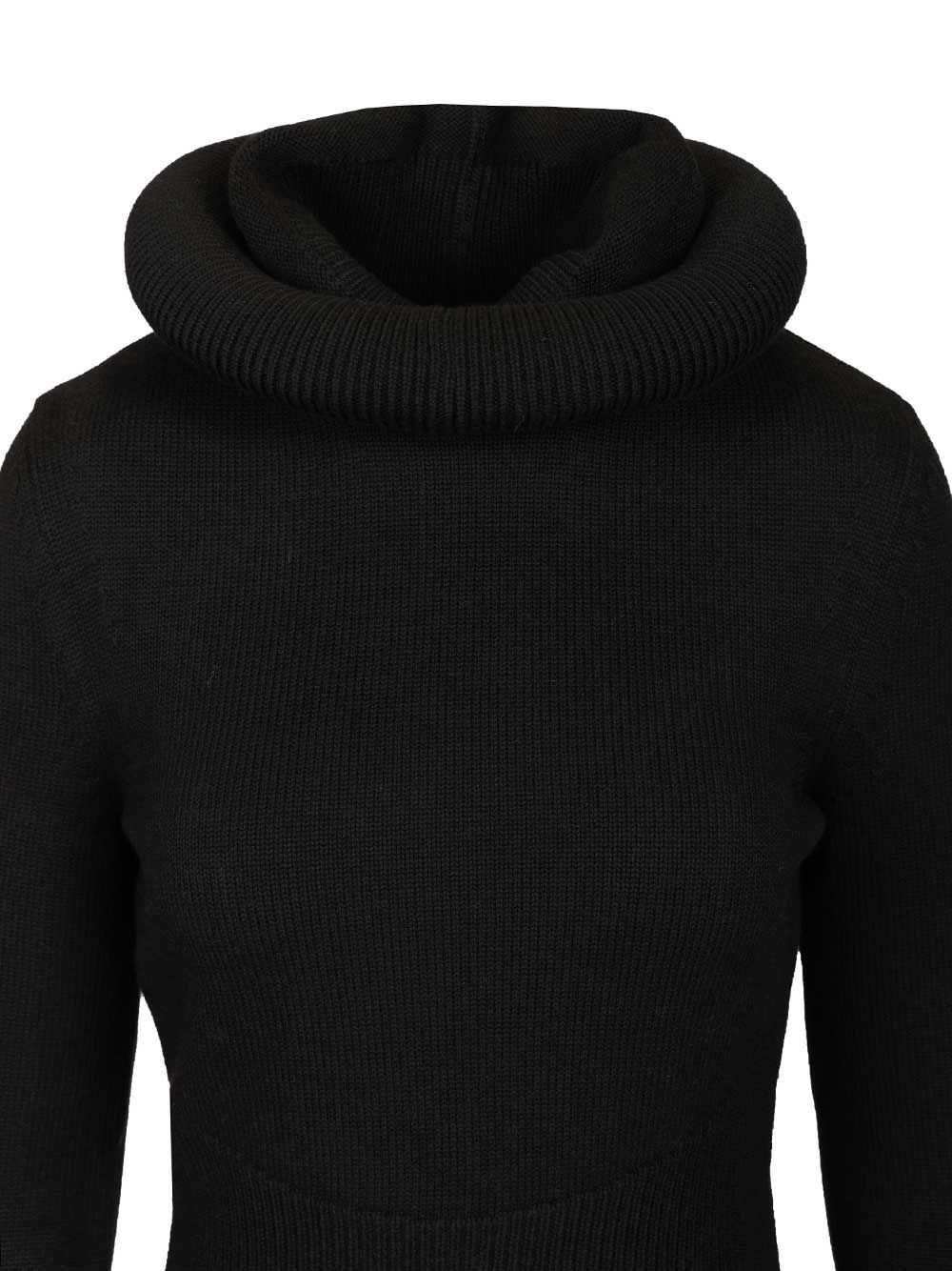 AlaÏA Hooded Jumper Knitwear - Black | d4ed166a4878c9e05302f255d2f474009e27f837
