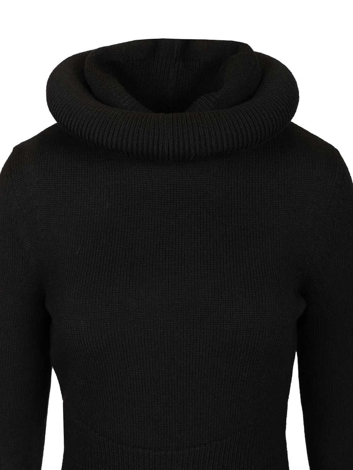 AlaÏA Hooded Jumper Knitwear - Black | d4ed166a4878c9e05302f255d2f474009e27f837