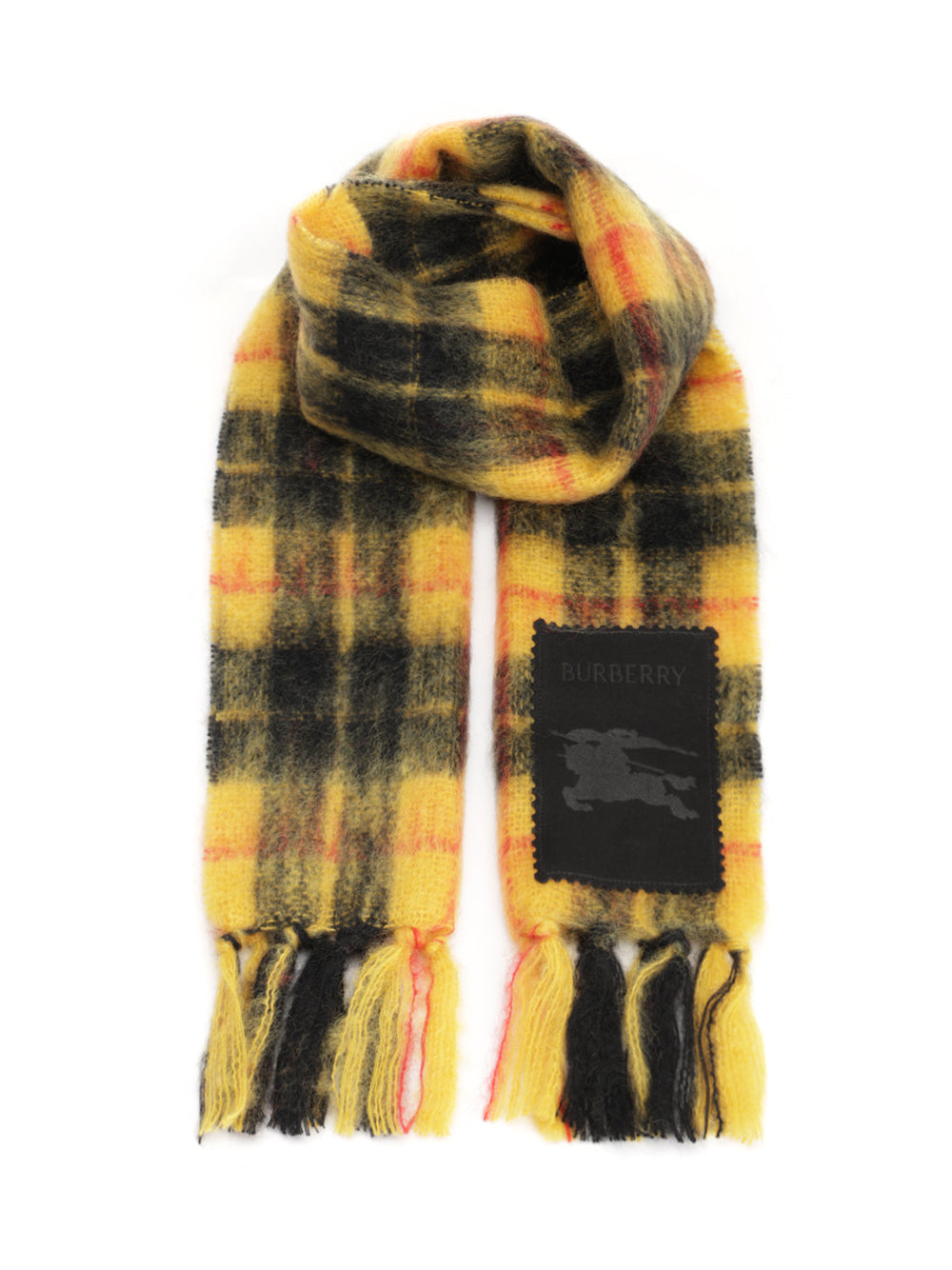 Burberry Check Wool And Mohair Scarf Scarves And Foulards - Yellow | db7aef3fc50e400301db765e772a2f1a8939d96e