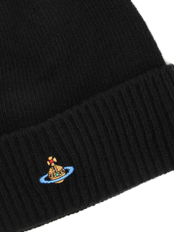 Vivienne Westwood Cashmere Beanie Classic Hats - Black | 30d4f9adc01be434e382f46b55a180ee3cdaca22