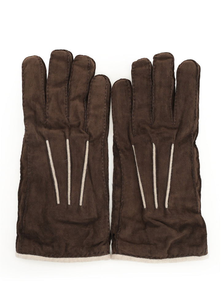 Fedeli Suede Gloves - Brown | 79100e33ddfe7bee222447f291de251d2fa9a42b