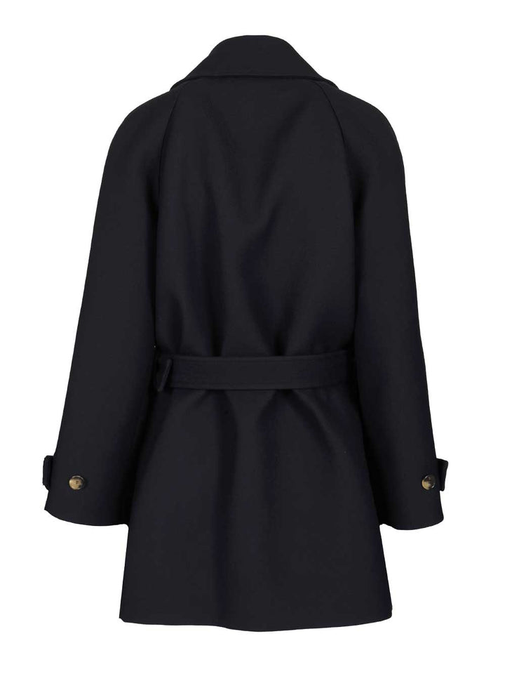 Loewe Double-Breasted Coat Coats - Blue | 8c78c13709396b19451e8b3b882bd6b71635eb84