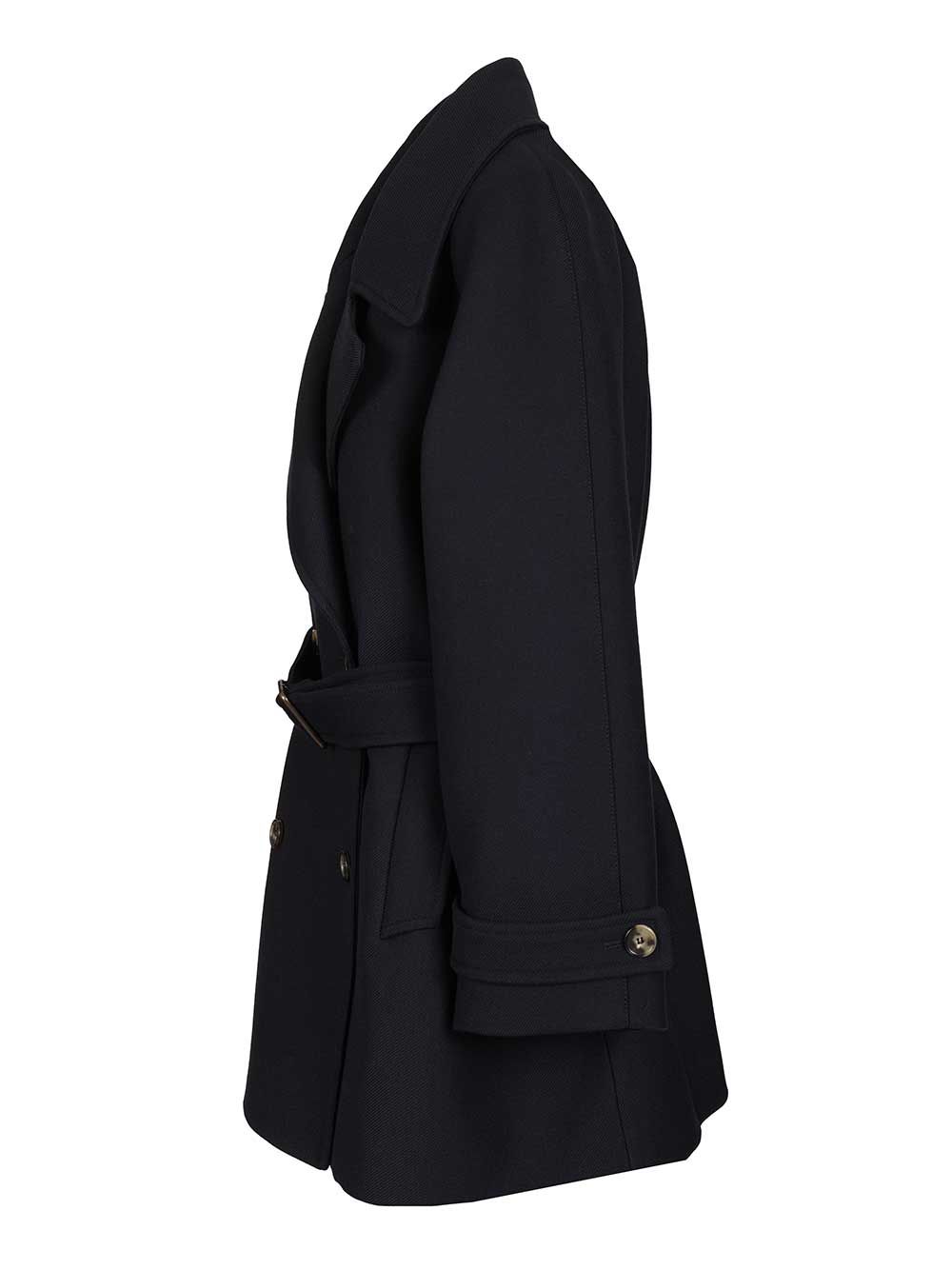 Loewe Double-Breasted Coat Coats - Blue | 7c5c13382a067114990470ea61654edcd3d7d6c8