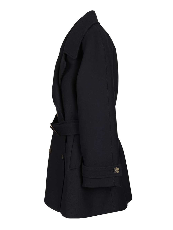 Loewe Double-Breasted Coat Coats - Blue | 7c5c13382a067114990470ea61654edcd3d7d6c8
