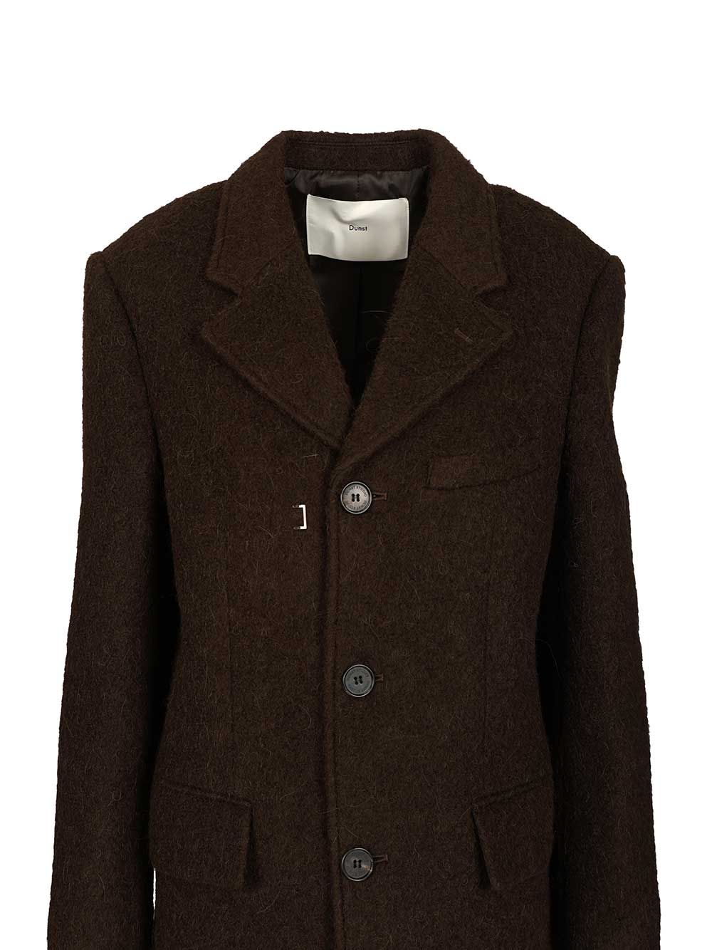 Dunst Structured Coat Coats - Brown | ffeed8f3e0221e0c0b5ed8e5528580fa59921a36