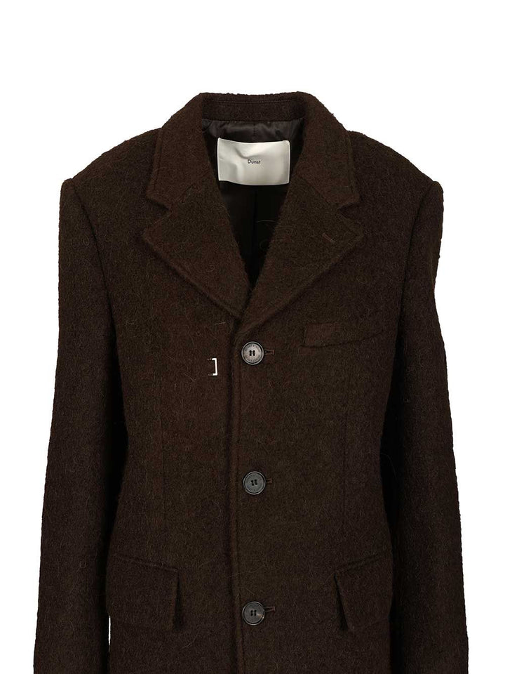 Dunst Structured Coat Coats - Brown | ffeed8f3e0221e0c0b5ed8e5528580fa59921a36