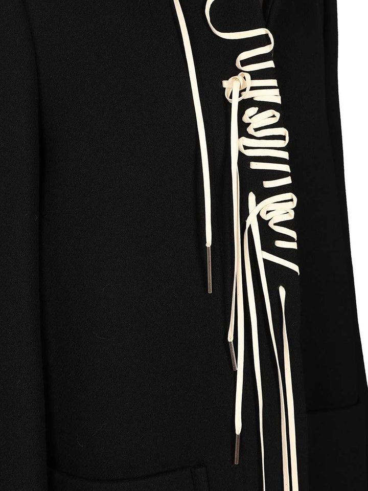 Dries Van Noten Decorated Wool Coat Coats - Black | c6f3f5007042f780b55fee219fad81f74091ef91