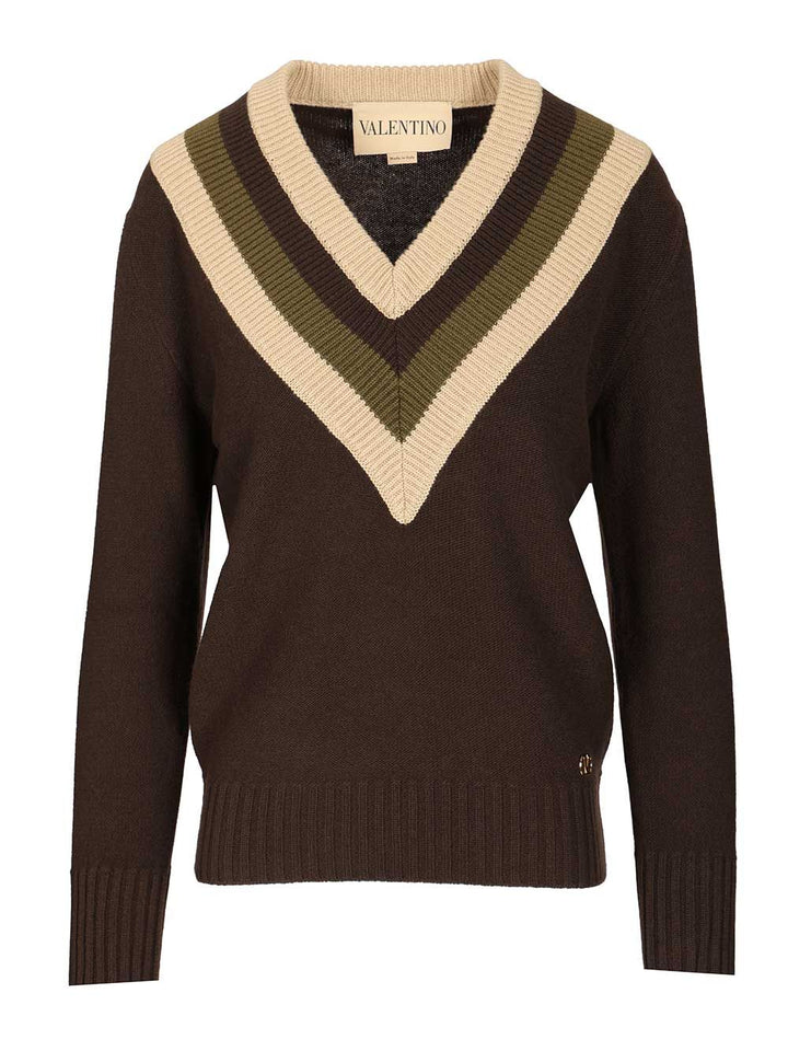 Valentino Garavani Wool And Cashmere Sweater Knitwear - Brown | 296723541033b9f93c297dc0b991b81d6351a497