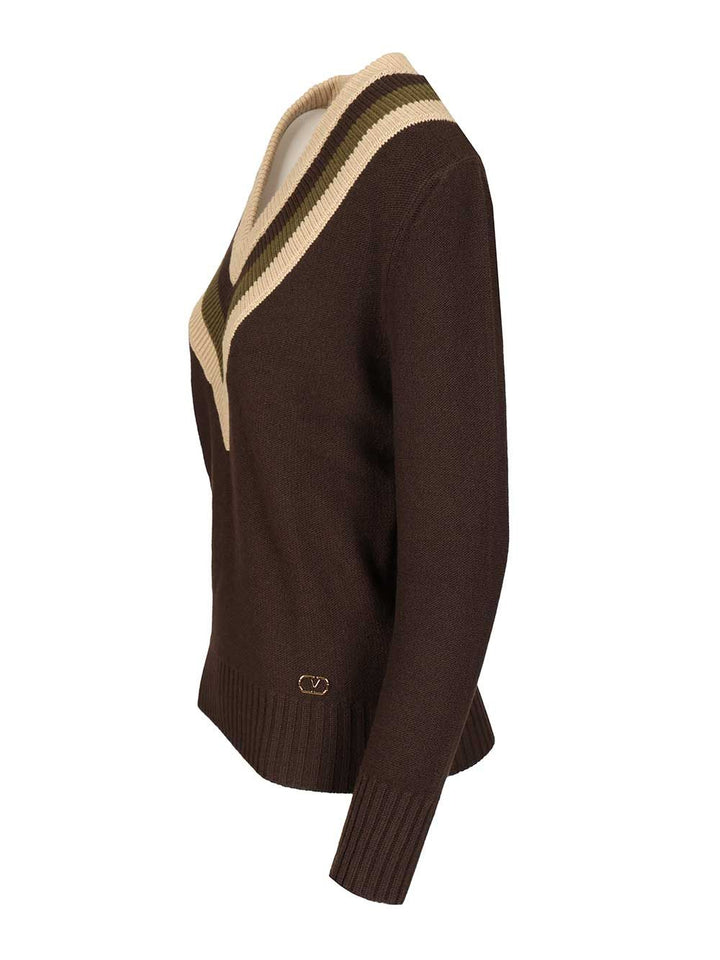 Valentino Garavani Wool And Cashmere Sweater Knitwear - Brown | e460d11521027daa3e07176701c5e0072bb117cd