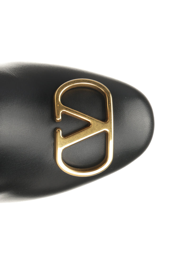 Valentino Garavani Leather Boot Vlogo Signature Boots - Black | eaf4ee97e06435657e5b140923c4d363cf17d074