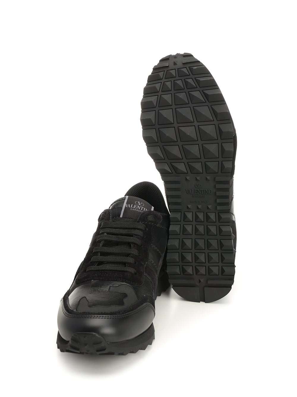 Valentino Garavani Black Camouflage Rockrunner Sneakers - Black | 9420d896fb1806b3dc337a6a5f67896ceb1d5354
