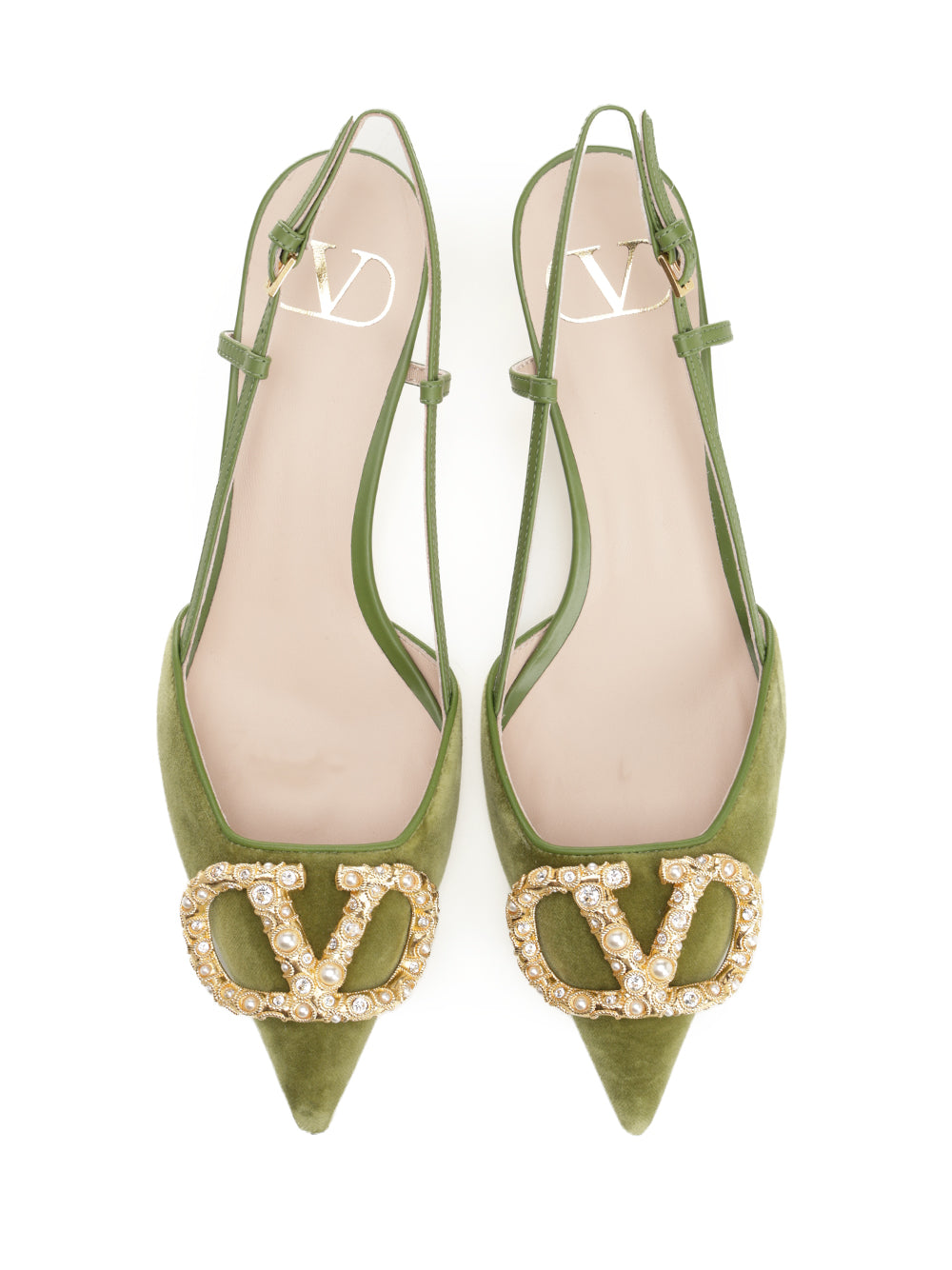 Valentino Garavani Velvet Slingback Pumps - Green | 98d5611002cfc8ddce2947438191900b60cf0f56