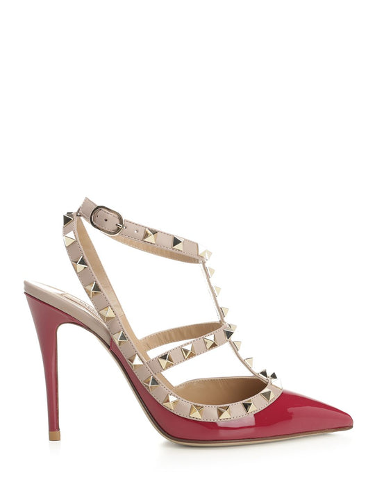 Rockstud Patent Pumps Red