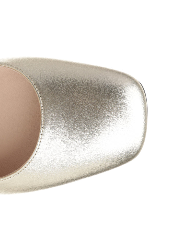 Valentino Garavani Mary Jane In Silver-Plated Nappa Leather Pumps - Silver | ce7065c1033ca205ce267c090df2cd77829fc0ce