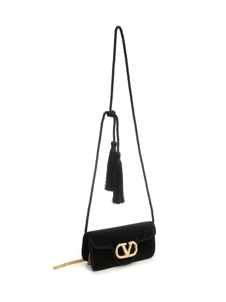Valentino Garavani Locò Mini Velvet Clutch Clutches - Black | cedc246a1935eb867253d4dce347a05c50cfd310