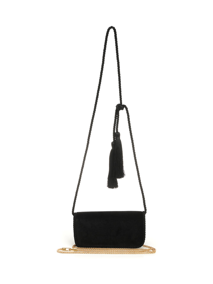 Valentino Garavani Locò Mini Velvet Clutch Clutches - Black | 84ed291de2888c22bd186e0912328aa5a12ffae9