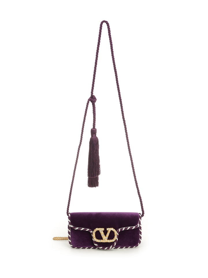 Valentino Garavani Locò Mini Velvet Clutch Clutches - Violet | 362e9364300580dead8356bf0bbace272a624711