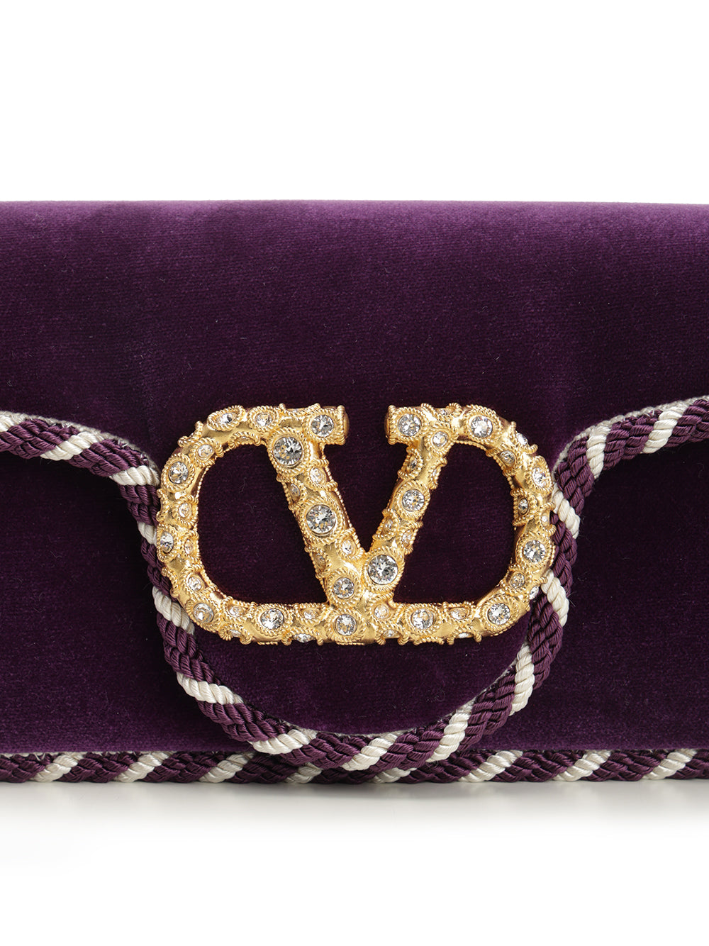 Valentino Garavani Locò Mini Velvet Clutch Clutches - Violet | b6874f88259e67132cae223efafe168299f218c8