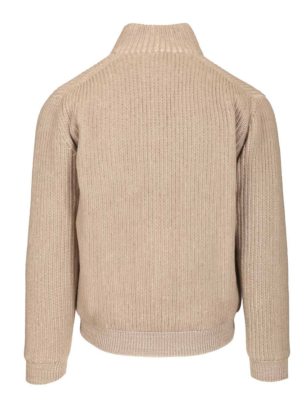 Fedeli Zip-Up Cardigan Knitwear - Beige | 3484438d08c70a042bb4e415cbff2647a1ae9b92