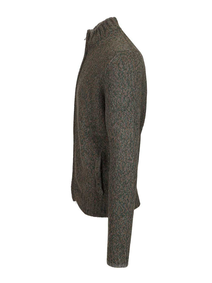 Fedeli Zip-Up Cardigan Knitwear - Green | d35287f9dee96599efeeafb10960ae0054aaadcf