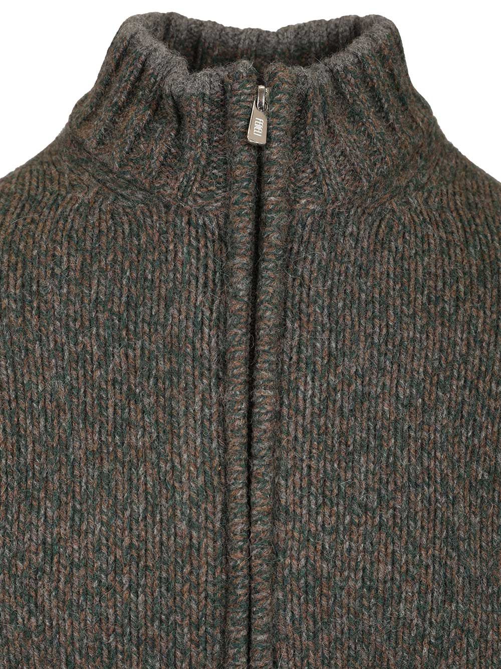Fedeli Zip-Up Cardigan Knitwear - Green | 9dc5dc2cdb6bdbff6783a86e59c2a3be94e3b289