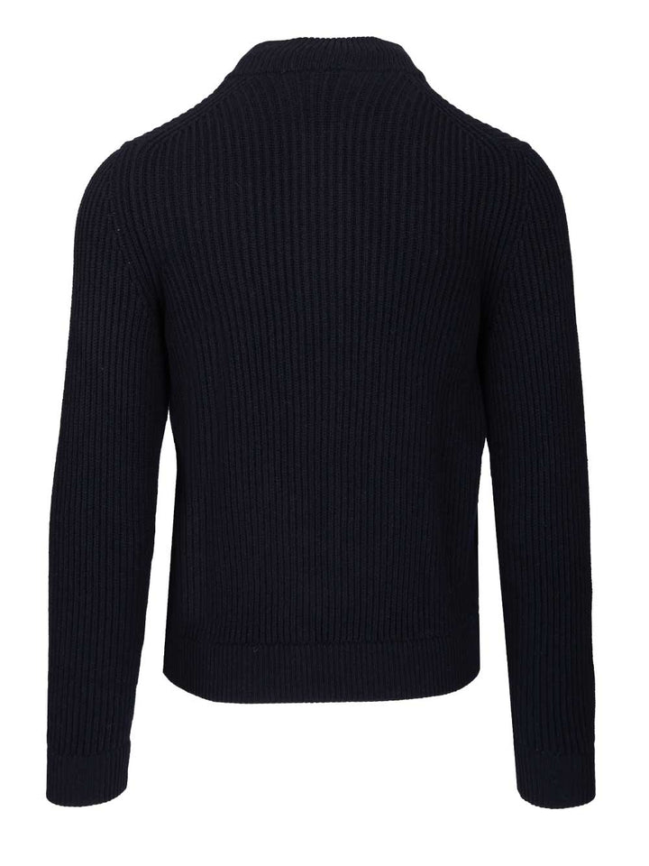 Fedeli Zip-Up Cardigan Knitwear - Blue | 27f8ebd4e7029c590117095cf45618898949c6bb