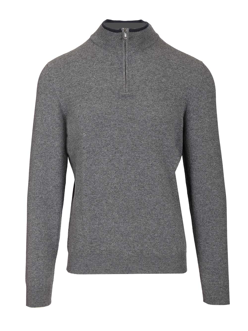 Fedeli Zip-Up Polo Shirt Knitwear - Grey | 15675a07d91b4b27eeaf956f3a398bdd6f91580a
