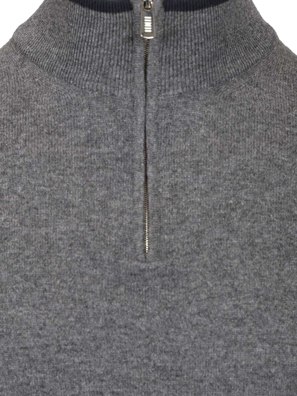 Fedeli Zip-Up Polo Shirt Knitwear - Grey | 20b902db962859a9f1e5ac0a001f21ffdd4b9231