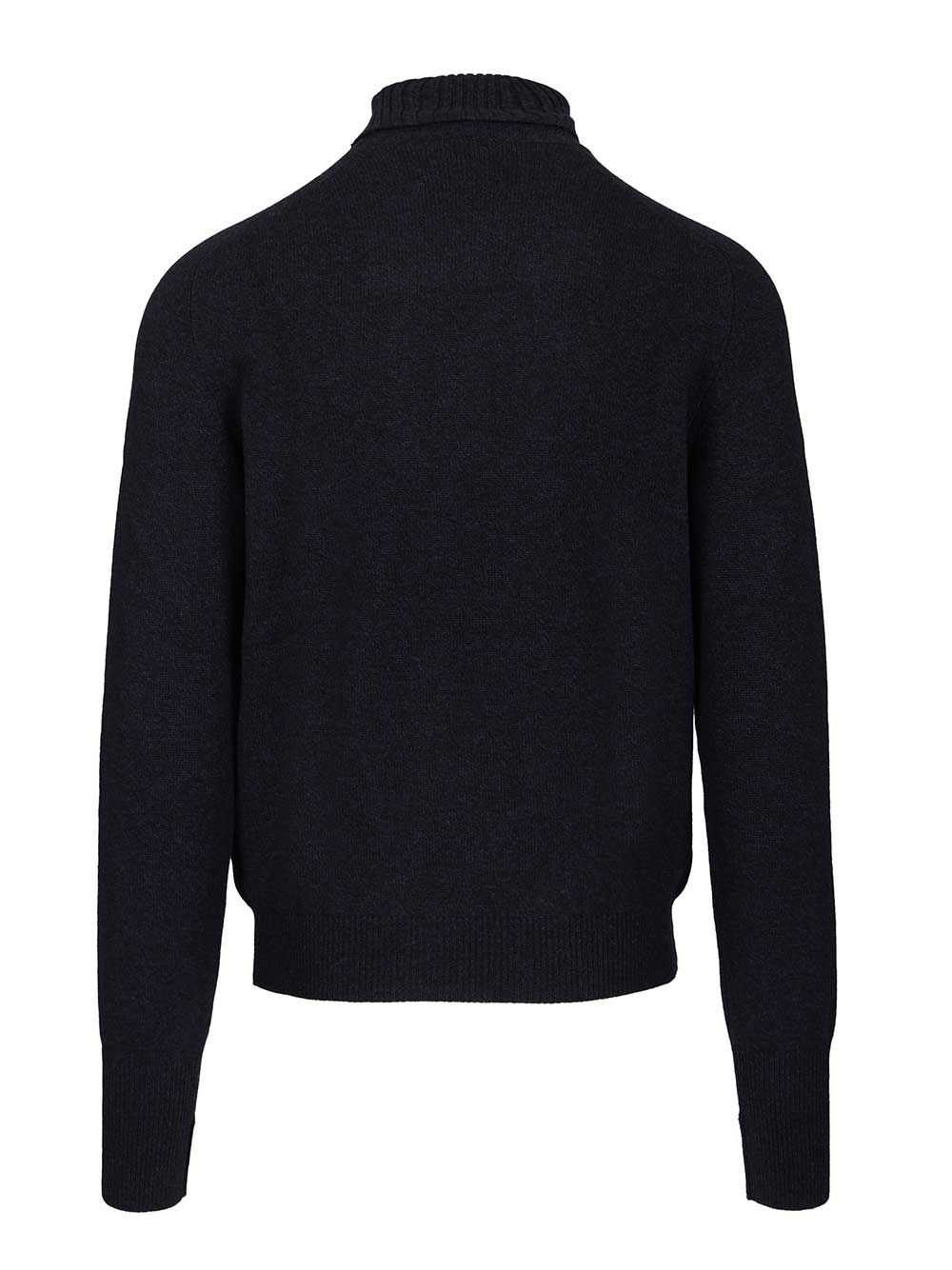 Fedeli High Neck Sweater Knitwear - Blue | 113ea9a3781e5c73411737f78e22beeb04e57440