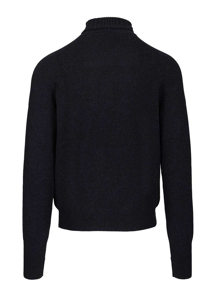 Fedeli High Neck Sweater Knitwear - Blue | 113ea9a3781e5c73411737f78e22beeb04e57440