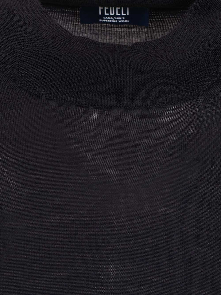 Fedeli Virgin Wool Sweater Knitwear - Blue | 2d73bffd6191a8bdf28a9e6ed894a3f8537f068f