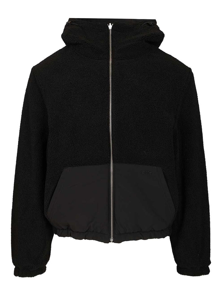 Arte Jacket In Sherpa And Nylon Jackets - Black | c12c7b9ddcf0fb966ba6d02df38eaa7d8ba274c1