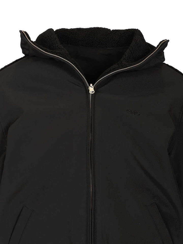 Arte Jacket In Sherpa And Nylon Jackets - Black | 205bb648c30362e847225acebc85d97983fc4ff7