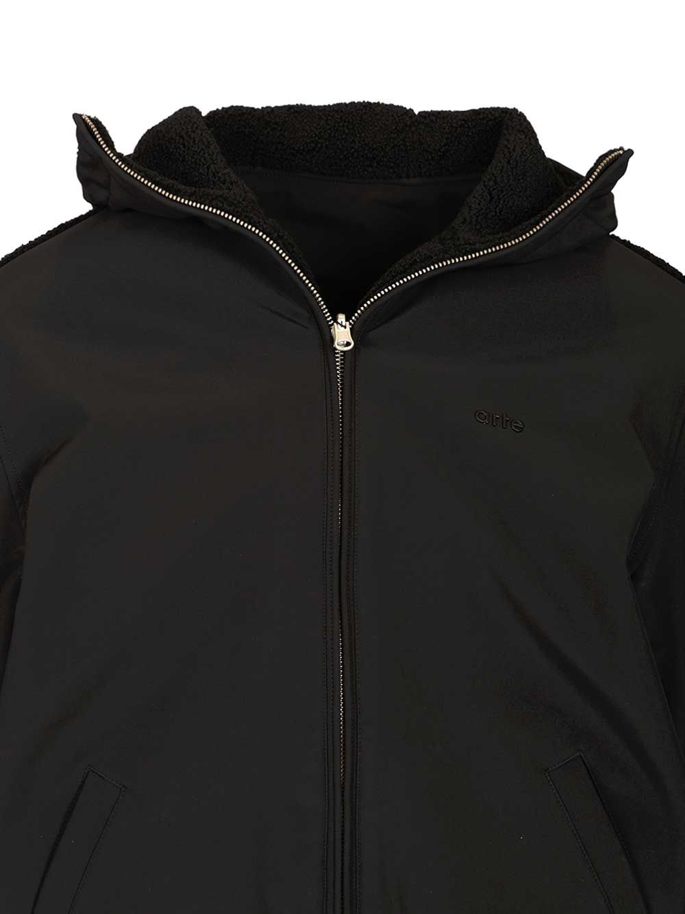 Arte Jacket In Sherpa And Nylon Jackets - Black | 88988f135f8b862dcd882db8f40aae24cf8cc058