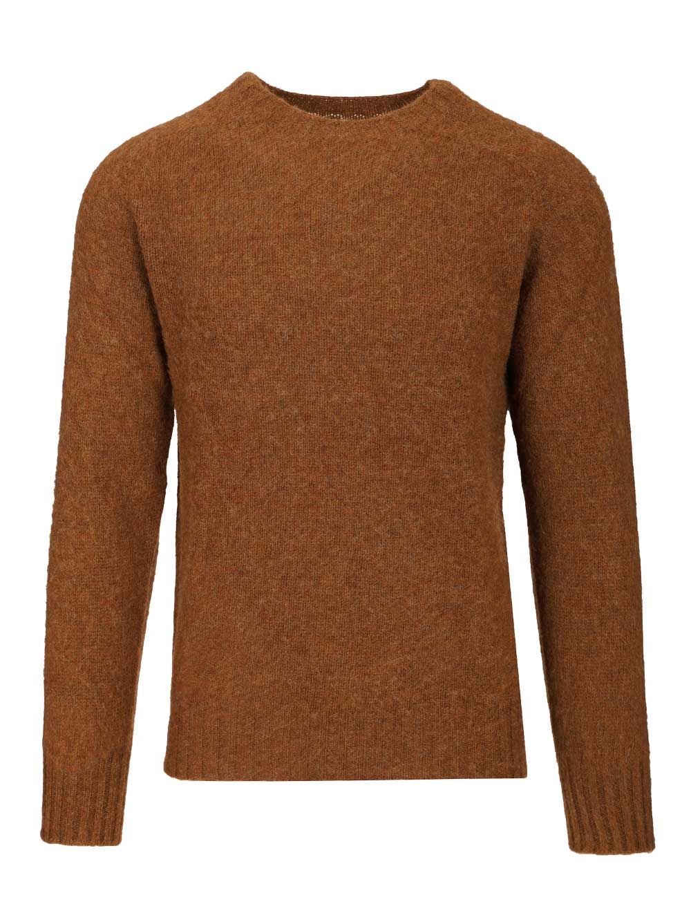 Howlin' Shetland Wool Crew Neck Knitwear - Brown | 5414c18aeae350762a3a243f0b192a043524313f