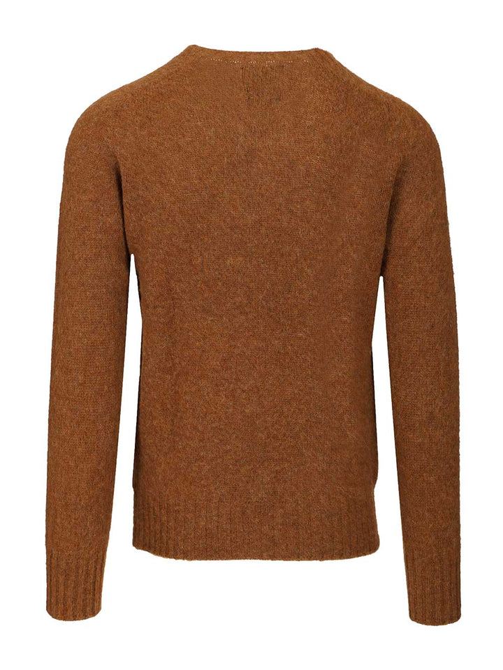 Howlin' Shetland Wool Crew Neck Knitwear - Brown | d4804d34328e81d9ac17887c652cddc56eb59403