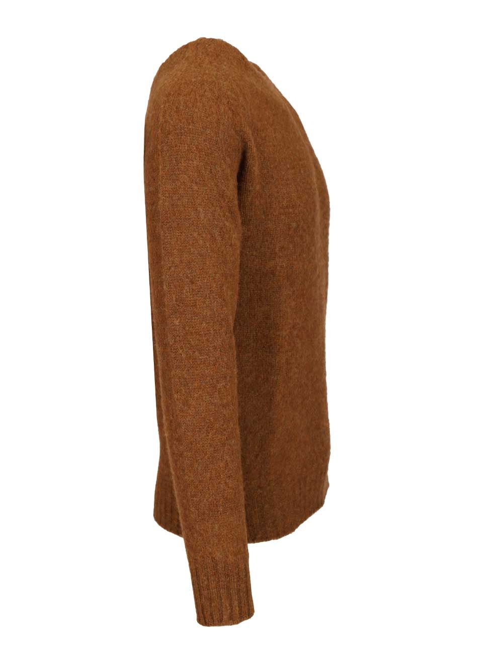 Howlin' Shetland Wool Crew Neck Knitwear - Brown | ec18782c4edd64e246b5b3efdaea10de7651ef26