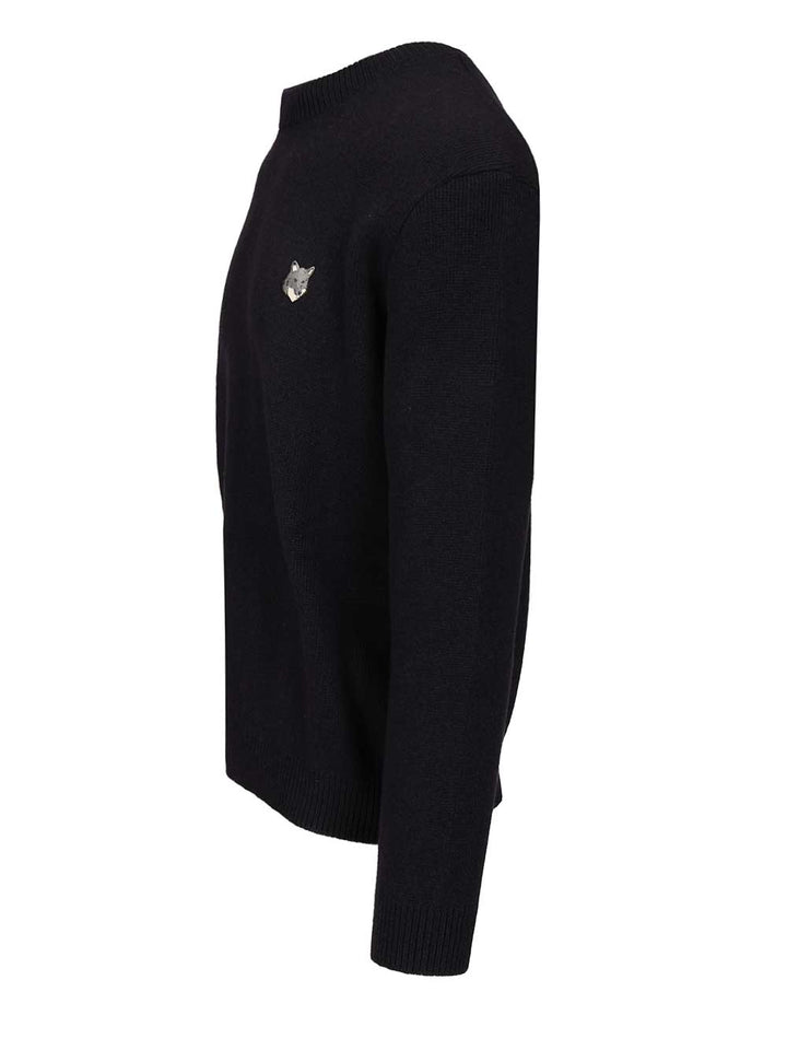 Maison KitsunÉ Lambswool Sweater Knitwear - Blue | 7d42b65b694e6b234b7132b345aa08a89587a086