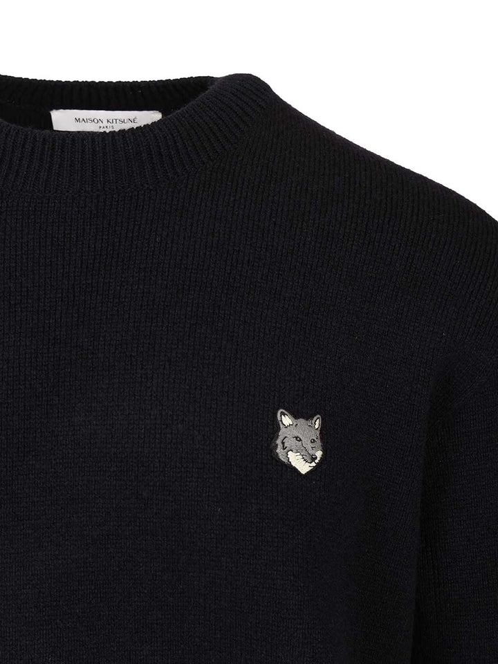 Maison KitsunÉ Lambswool Sweater Knitwear - Blue | e3d05bc06aec4560072a14a9bf922a46adb8f1d0