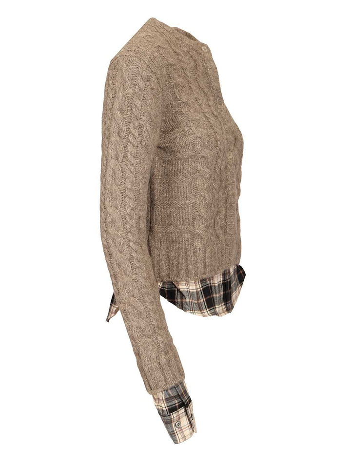 Acne Studios Fitted Cardigan Knitwear - Beige | e0a77d89dfc7491bcc7e1f2d7640f8213bf36bc3