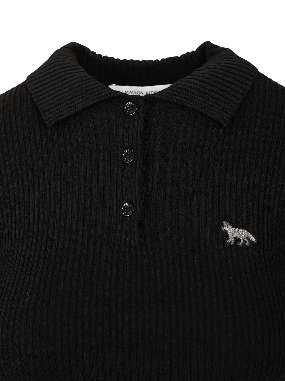 Maison KitsunÉ Wool And Cotton Polo shirt - Black | 6bbc86ad6c73c9c3bf45e64a860843ac7c3cf175