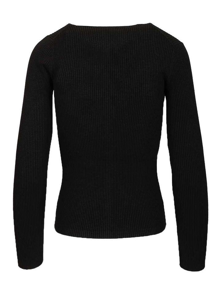 Maison KitsunÉ Fine Ribbed Cardigan Knitwear - Black | 4a71267bc3cb9e56a6f3e65cc9b5a1e0ecc7d5a0