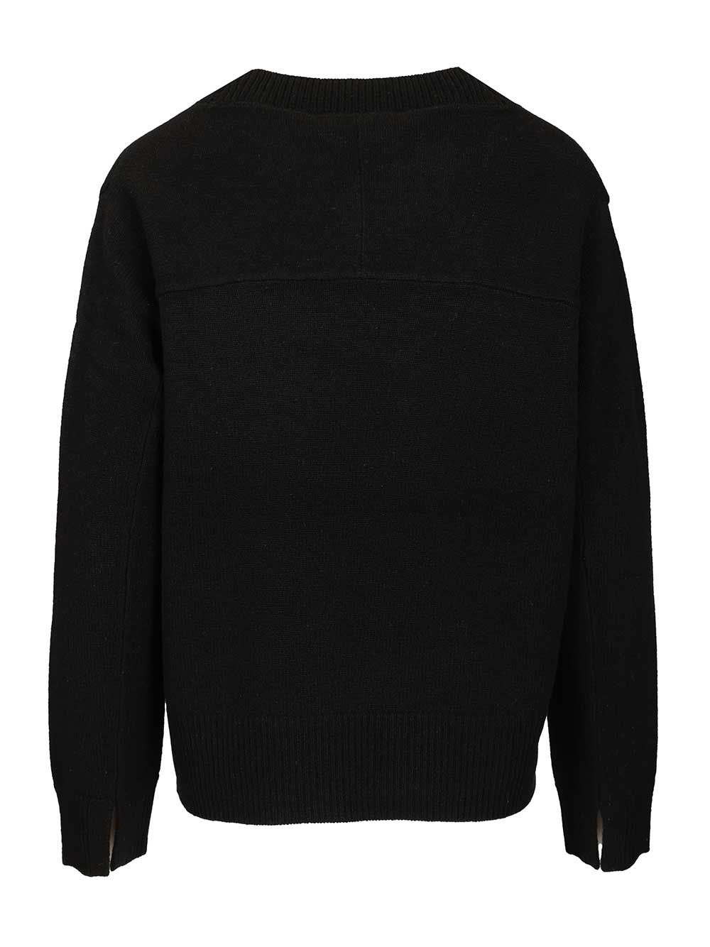 Maison KitsunÉ Merino Wool Sweater Knitwear - Black | 58f7dbeed6a540477120f6f1a6b8a36c4a8458ef