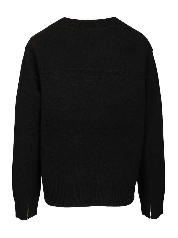 Maison KitsunÉ Merino Wool Sweater Knitwear - Black | 58f7dbeed6a540477120f6f1a6b8a36c4a8458ef