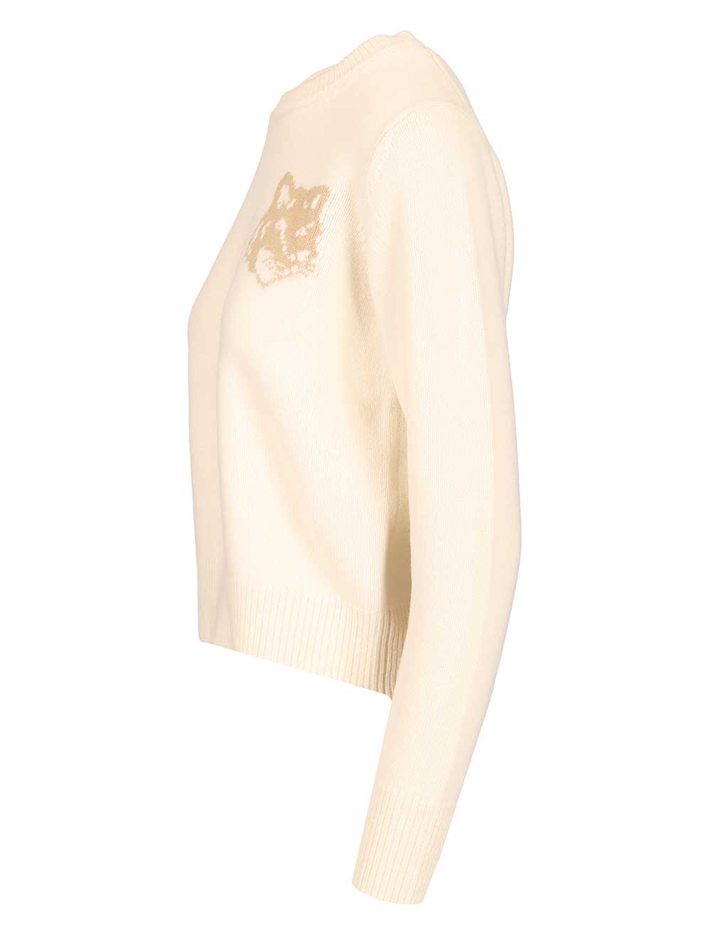 Maison KitsunÉ Merino Wool Sweater Knitwear - Beige | e64705103254a056f6d271263d1d342488e8b1dd