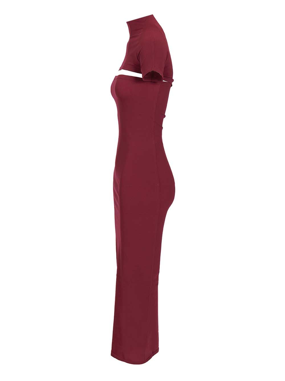 AlaÏA Fitted Knit Cut-Out Dress Dresses - Bordeaux | 6f202202b4ea55276a9f3dffd57305bbbf0d7e1d