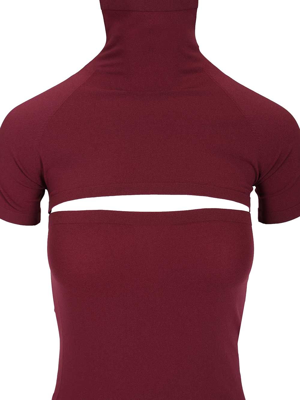 AlaÏA Fitted Knit Cut-Out Dress Dresses - Bordeaux | e9b53802d4093be625acdac178e9a64e4fa07cb7