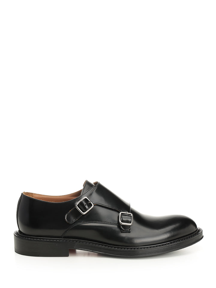 Corvari Black Brushed Leather Double Monk Loafers - Black | be936c24658866510a8e026d37e53a54b23c761f